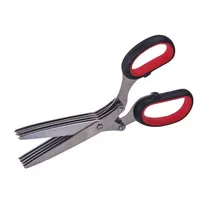 product of Winco KS-05 5 Blades Stainless Steel Herb Shears, Black & Red