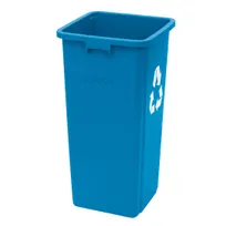 product of Winco PTCS-23L 23 Gallon Blue Square Polyethylene Recycling Bin