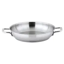 product of Winco SSOP-12 Round Omelet Pan, 12-1/2" x 2-1/4" with Handles - Stainless Steel
