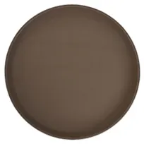 product of Winco TFG-14N Round Serving Tray, 14" Diameter, Brown Fiberglass, Non-Slip Self-Molded Surface, NSF Certified