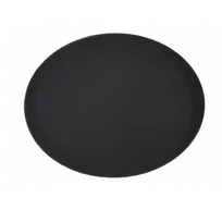 product of Winco TFG-2622K Oval Serving Tray, 26" x 22", Black Fiberglass, Non-Slip Surface, NSF Approved, Peel-Resistant