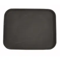 product of Winco TRH-1418 Easy-Hold Rectangular Serving Tray, 14" x 18", Brown Plastic with Rubber Lined Surface, NSF-Approved