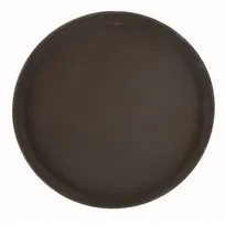 product of Winco TRH-16 Easy-Hold Round Serving Tray, 16" Diameter, Brown Rubber-Lined Plastic, NSF-Approved Non-Slip Design