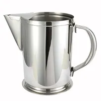 product of Winco WPG-64 64 oz. Stainless Steel Water Pitcher with Ice Guard / Mirror Finish