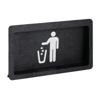 product of Dispense-Rite FMTD-2BT Trash Door, 7-1/2"H x 13-1/4"W x 2-1/4"D, Black Polystyrene, Symbol Faceplate