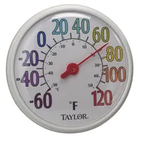 product of Taylor Precision 6714 Indoor/Outdoor Dial Thermometer, 13-1/4" Dial, -60° to 120°F, White Bezel