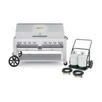product of Crown Verity CV-MCC-60-1RDP 60" Mobile Outdoor Grill w/ Roll Dome Pkg and Tank Cart, 129.000 BTU