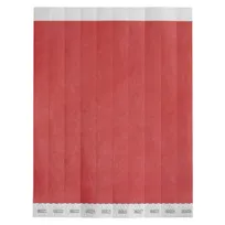 product of Winco WB-100R-S Bar Maid Wristbands, 3/4" W x 9.5" L Tyvek, Red Solid, Numbered - 500/Pack