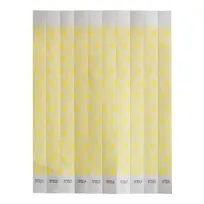product of Winco WB-100Y-D Bar Maid Wristbands, 3/4" W x 9.5" L Tyvek No-Tear, Numbered Yellow - 500/Pack