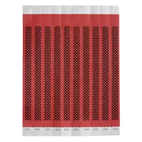 product of Winco WB-CHECKER Wristbands 3/4"W x 9.5"L Tyvek No-Tear Seq-No. Red/Black Checkerboard - 500/Pack