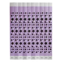 product of Winco WB-STARS Bar Wristbands, 3/4"W x 9.5"L Tyvek No-Tear Purple/Black Stars - 500/Pack