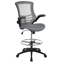 product of Flash Furniture BL-X-5M-D-DKGY-GG Swivel Drafting Chair, 43-1/4 to 50-3/4 Height, 250 lb, Dark Gray, Mesh Back, Padded Arms