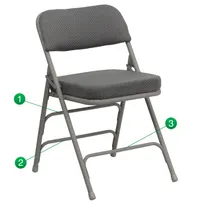 product of Flash Furniture HA-MC320AF-GRY-GG Hercules Series Premium Folding Chair, 300 lb, Gray Powder Coat, Fabric Upholstered