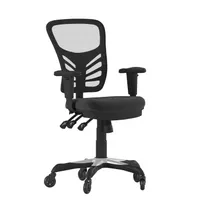product of Flash Furniture HL-0001-RLB-GG Nicholas Swivel Task Chair, 37-44.25in Height, 250lb Capacity, Mesh Back, Padded Arms