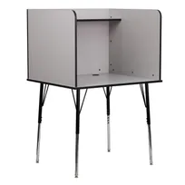 product of Flash Furniture MT-M6221-SGLSC-GREY-GG Study Carrel, Stand-Alone, Nebula Grey, Height Adjustable, Wire Management