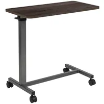 product of Flash Furniture NAN-LT-28-D-OAK-GG Adjustable Height Overbed Table, 30"W x 15"D, Rectangular Plywood Top, Oak Finish