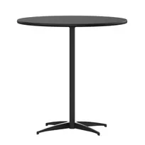 product of Flash Furniture XA-30-COTA-BK-GG Lars 30" Round Cocktail Table, 30" & 42" Columns, Wood, Black Finish