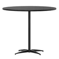 product of Flash Furniture XA-36-COTA-BK-GG Lars 36" Round Cocktail Table, Adjustable Height, Wood, Black Finish