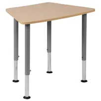 product of Flash Furniture XU-SF-1001-NAT-A-GG Billie Hex Student Desk, 27"W x 18-1/4"D, Adjustable 24-33"H, Natural Finish, Powder Coated Steel Legs