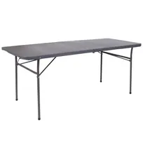 product of Flash Furniture DAD-LF-183Z-DG-GG Folding Table, 30" x 72" x 29"H, Dark Gray Plastic Top, 220 lbs Capacity, Rectangular, Commercial Indoor/Outdoor Use