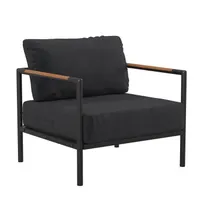 product of Flash Furniture GM-201027-1S-CH-GG Lounge Chair, Charcoal Seat/Back Cushions, Frame, Teak Arms, 300 lbs