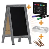 product of Flash Furniture HGWA-GDI-CRE8-742315-GG Chalkboard Sign Set 40"x20" 2-Sided Pine Black - Set