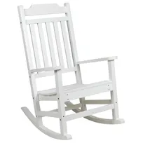 product of Flash Furniture JJ-C14703-WH-GG Outdoor Rocking Chair, 225 lbs, White Polystyrene Faux Wood, Plastic Frame
