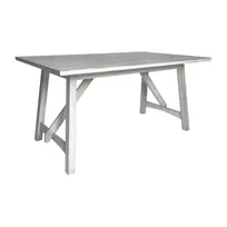 product of Flash Furniture KER-T-851-WHT-60-GG Everly Dining Table, 60" Seats 6, Wood, Antique White, Bamboo, Steamer