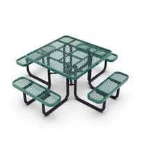 product of Flash Furniture SLF-EMS-46-GN-GG Creekside Outdoor Picnic Table, 46x46, Green Metal Mesh, Steel Frame