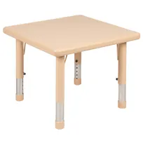 product of Flash Furniture YU-YCX-002-2-SQR-TBL-NAT-GG Table, 24" x 24", 14-1/2"-23-3/4", Plastic Top, Legs, 220lb, Seats 4