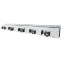 product of IMC Teddy MH5 - 5-Position Mop and Broom Holder, Heavy-Duty Stainless Steel Construction, Wall-Mount
