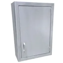 product of IMC Teddy AC-1836 18" Wall Mount Accessory Cabinet, 18"W x 4"D x 36"H, 304 Stainless Steel, Hinged Door, NSF Compliant