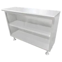 product of IMC Teddy DBC-1860 18"x60" Open Front Stainless Steel Dish Cabinet with Undershelf - 18 Gauge Body