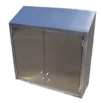 product of IMC Teddy OC-9612HS 96" Wall-Mounted Stainless Steel Cabinet, 12"D x 96"W x 36"H, Hinged Doors, Adjustable Shelves, Stainless Steel