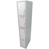 product of IMC Teddy SAC Safety Cabinet - 18GA Type 304 Stainless Steel, 4 Storage Compartments with Hinged Doors, Top Compartment with Lock & Key, Includes First Aid Kit, Fire Extinguisher & Safety Blanket