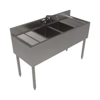 product of BK Resources UB4-18-248TS 48" Underbar Sink Units, 2 Compartment with 2 Drainboards
