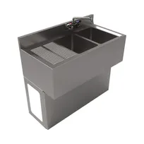 product of BK Resources UBB-18-236LS Underbar Sink Units, 2 Compartment with Left Drainboard