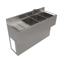 product of BK Resources UBB-18-348LS Underbar Sink Units, 3 Compartment with Left Drainboard