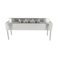 product of Eagle Group B6C-18 72" Underbar Sink Units, 3 Compartment with 2 Drainboards