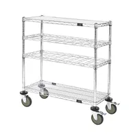 product of Quantum WRC-1448WSC Chrome Wine Display/Worktable Cart - 48"W X 14"D X 40"H