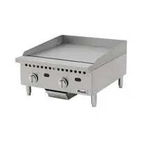 product of Migali C-G24T 24" Countertop Thermostatic Gas Griddle, 3/4" Smooth Steel Plate, 50.000 BTU