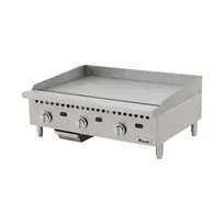 product of Migali C-G36T 36" Countertop Thermostatic Gas Griddle, 3/4" Smooth Steel Plate, 75.000 BTU