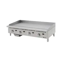 product of Migali C-G48T 48" Countertop Thermostatic Gas Griddle, 3/4" Smooth Steel Plate, 100.000 BTU