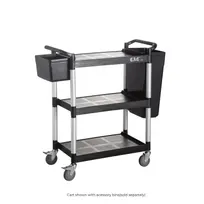 product of CAC China BTUC-17BK Utility Cart 31-7/8"L x 17-1/8"W x 35-7/8"H 3-Tier Polypropylene Shelves Black 330 lbs