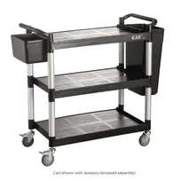 product of CACChina BTUC-19BK Utility Cart, 40-1/8" L x 19-3/4" W x 37-3/4" H, 3 Shelf, 400 lbs, Polypropylene, Black