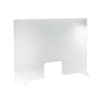 product of CAC China SHLD-4832 Self-Standing Shield, 48"W x 32"H Clear Acrylic with Cut-Out Window, BPA Free, Sold as Set