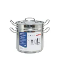 product of CAC China SPDB-8S 8-Qt Double Boiler, 9-1/2" x 7-1/2" Stainless, Induction, Tri-Ply, NSF - Set