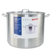 product of CAC China STKP-83 Stock Pot, 83 Qt., 19-5/8" x 15-3/4", Lid, Induction Ready, Stainless Steel, Set