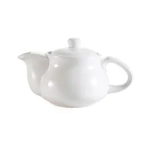 product of CAC China TPW-5 Teapot, 9 Oz., 6" L x 3-1/2" W x 3" H, Bone White Porcelain, Raised Lid - 1 Dozen
