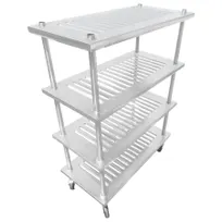 product of IMC Teddy UP-4824-4L Pot & Pan Shelving, 4-Shelf Louvered Rack, 48" W x 24" D x 61" H, 16-GA Stainless, NSF